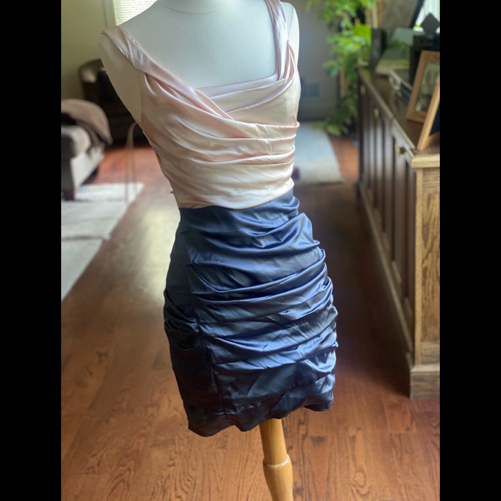Express design studio dress beautiful peach top and dark ray on the bottom
